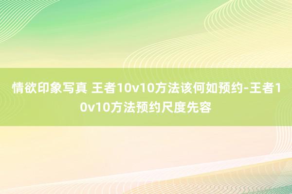 情欲印象写真 王者10v10方法该何如预约-王者10v10方法预约尺度先容