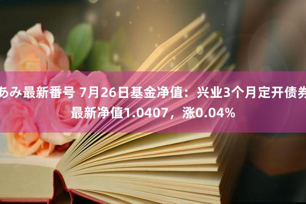 あみ最新番号 7月26日基金净值：兴业3个月定开债券最新净值1.0407，涨0.04%